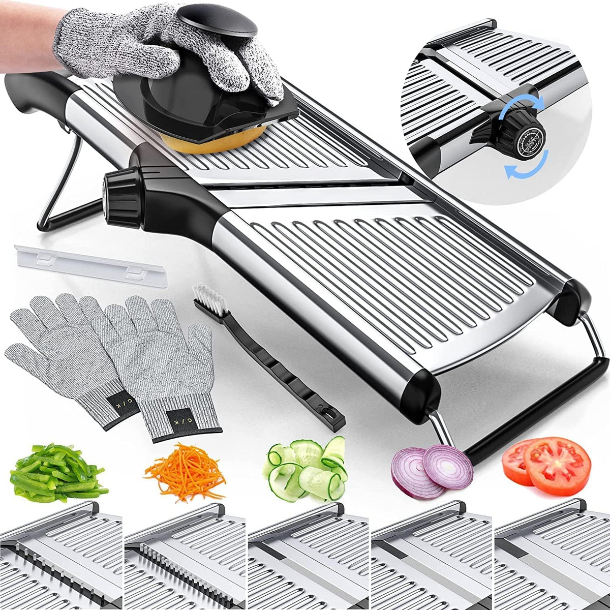 Safety Set | Mandoline Slicer with Cut-Resistant Gloves