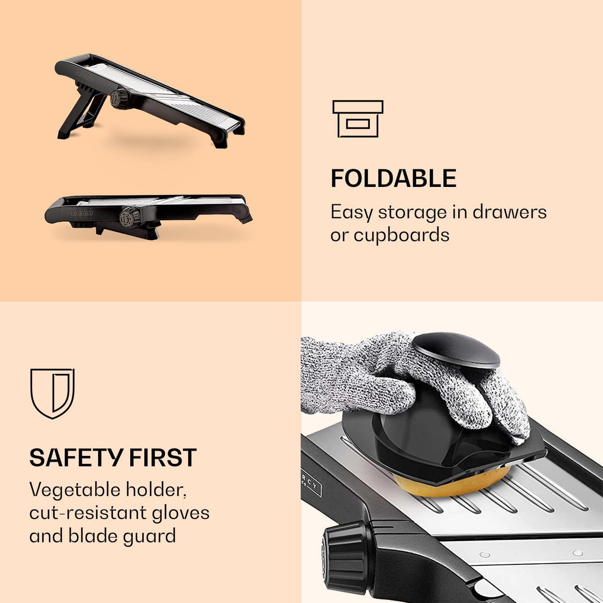 Safety Set | Mandoline Slicer with Cut-Resistant Gloves