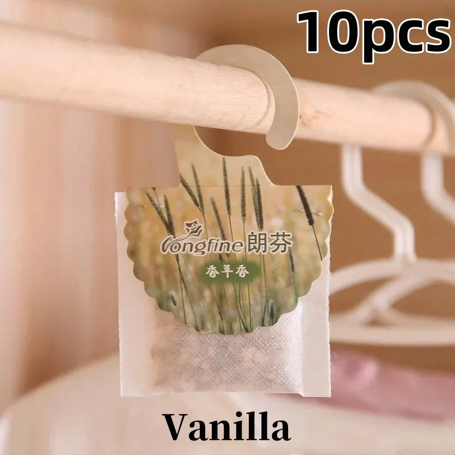 Scented Sachets for Wardrobes & Rooms - 5 or 10 Pack - Long-Lasting Fragrance - With Hanger - Aromatherapy & Air Freshener