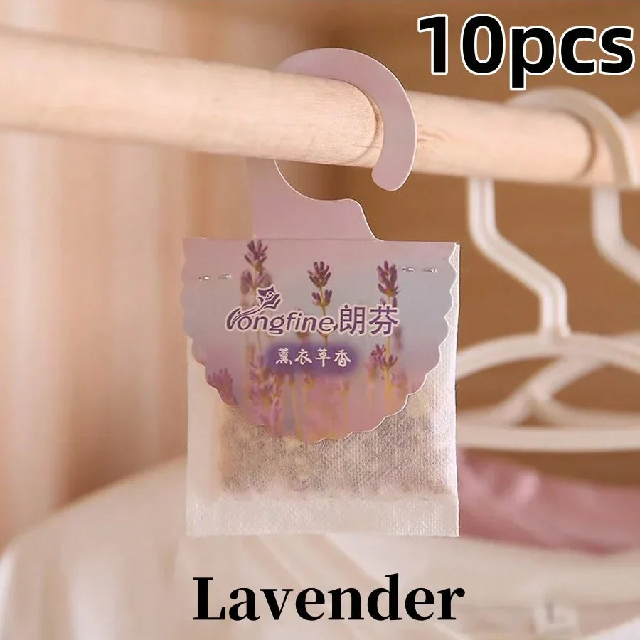 Scented Sachets for Wardrobes & Rooms - 5 or 10 Pack - Long-Lasting Fragrance - With Hanger - Aromatherapy & Air Freshener