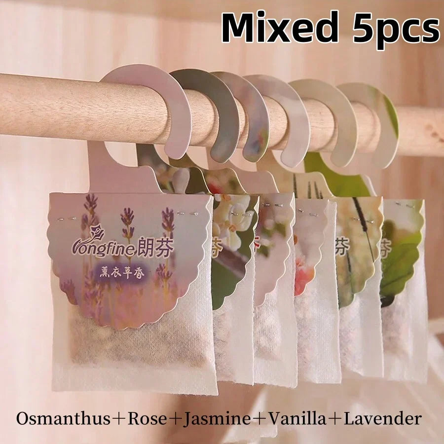 Scented Sachets for Wardrobes & Rooms - 5 or 10 Pack - Long-Lasting Fragrance - With Hanger - Aromatherapy & Air Freshener