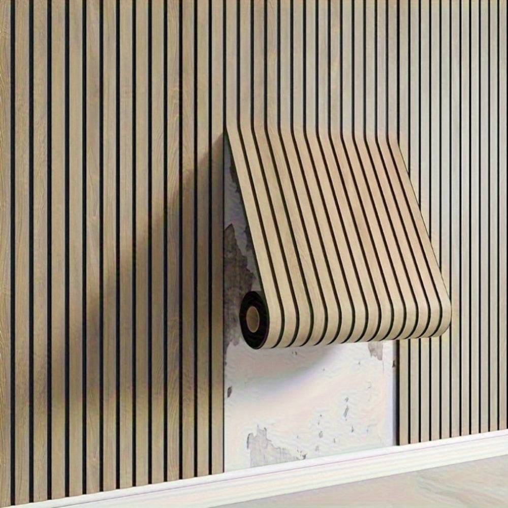 Self-Adhesive 3D Wood Effect PVC Wall Panel Roll