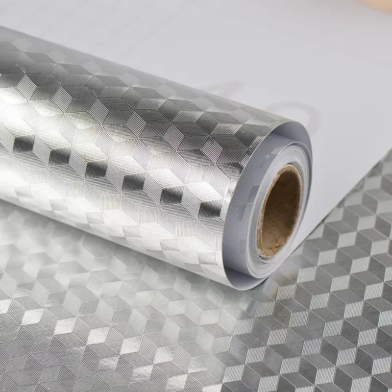 Self-Adhesive Aluminum Waterproof & Oil-Proof Kitchen Wallpaper Sticker