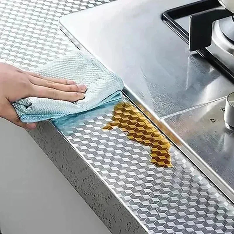 Self-Adhesive Aluminum Waterproof & Oil-Proof Kitchen Wallpaper Sticker