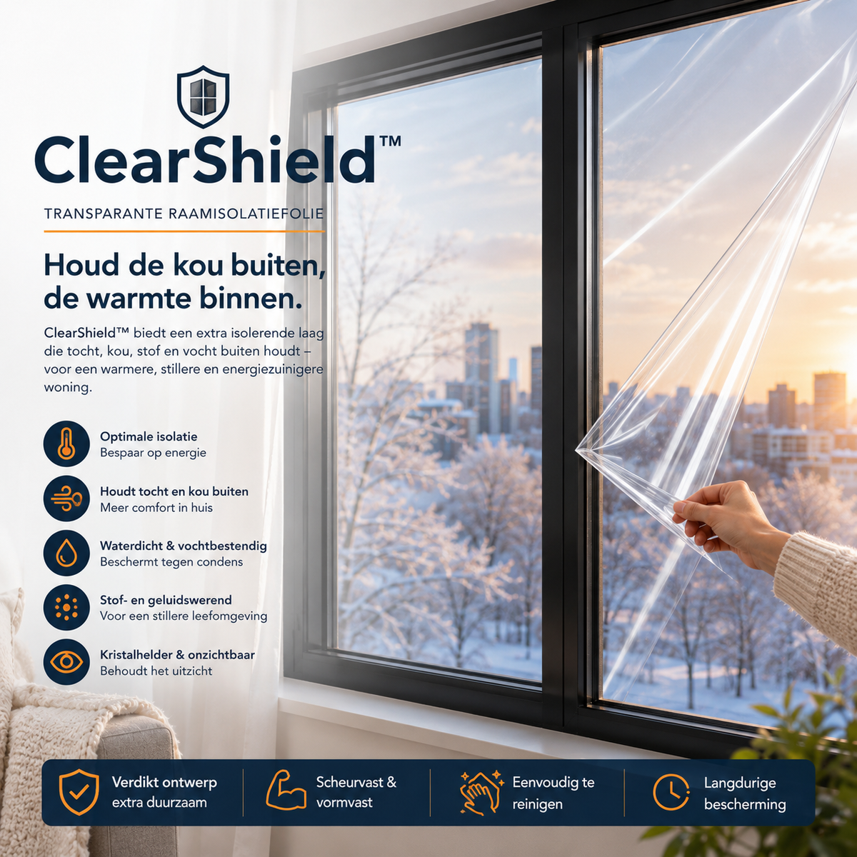 Self-Adhesive Window Insulation Film – Transparent & Windproof