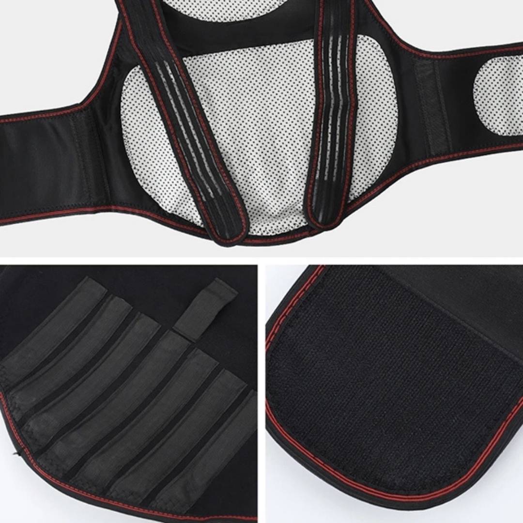 Self-Heating Back Support Brace - Adjustable Heated Posture Corrector for Back Pain Relief & Posture Improvement