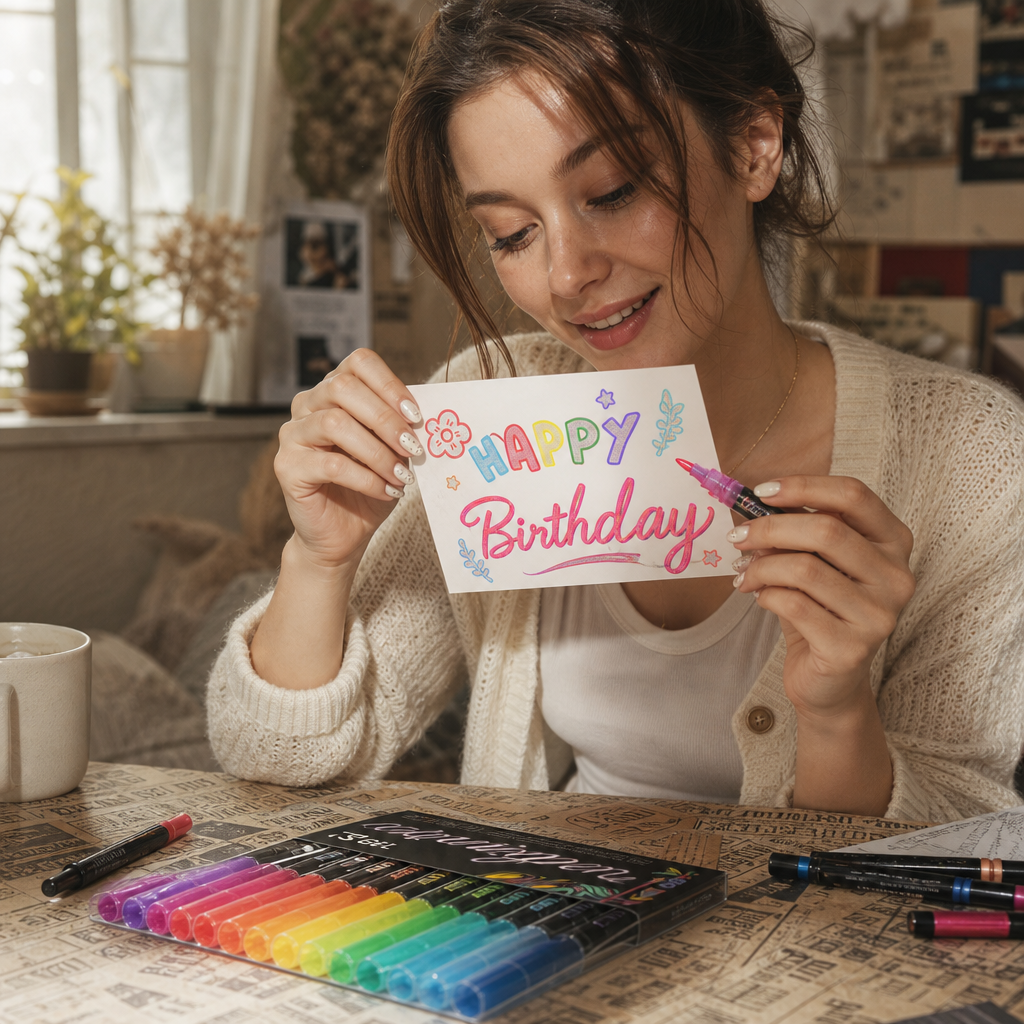 Self-Outline Dual-Tip Glitter Markers