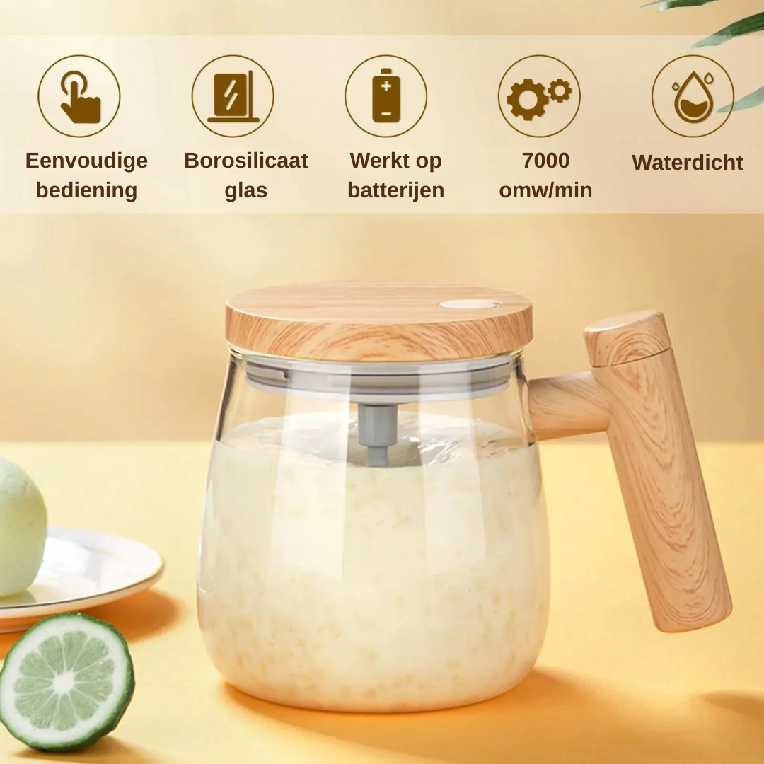 Self-Stirring Coffee Mug with Automatic Mixer