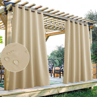 Set of 2 Waterproof Outdoor Patio Curtains with Grommets, Windproof & Privacy