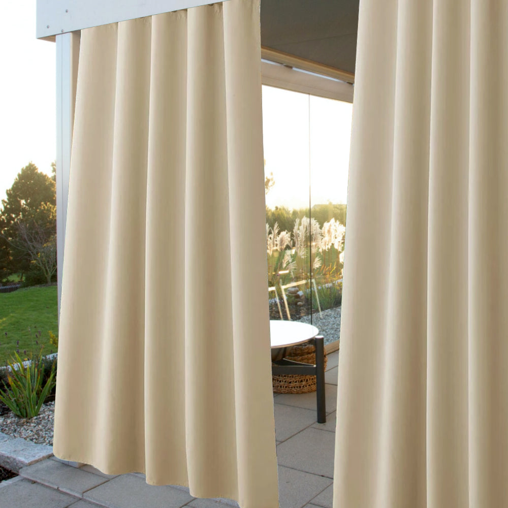Set of 2 Waterproof Outdoor Patio Curtains with Grommets, Windproof & Privacy