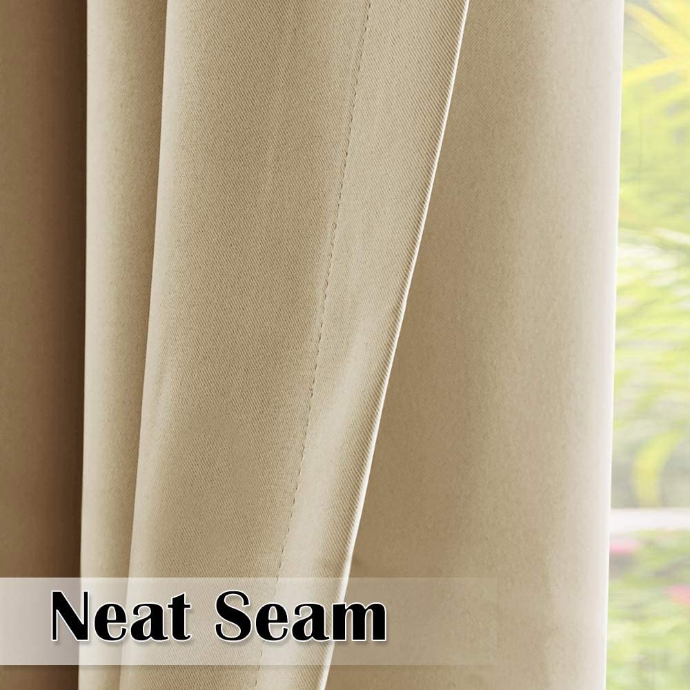 Set of 2 Waterproof Outdoor Patio Curtains with Grommets, Windproof & Privacy