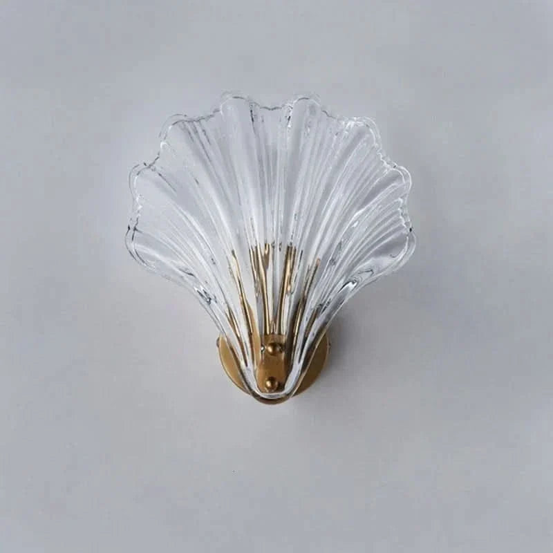 Shell Glass Wall Light – Decorative Fixture with Warm LED Lighting