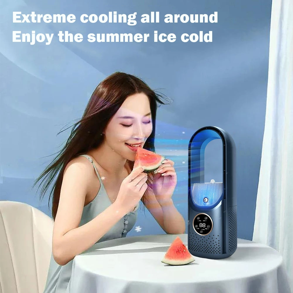 Silent, Compact & Eco-Friendly USB Bladeless Portable Air Conditioner for Home & Office