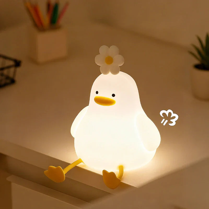 Silicone Animal Night Light – Touch-Controlled LED Bedside Lamp for Children and Teens