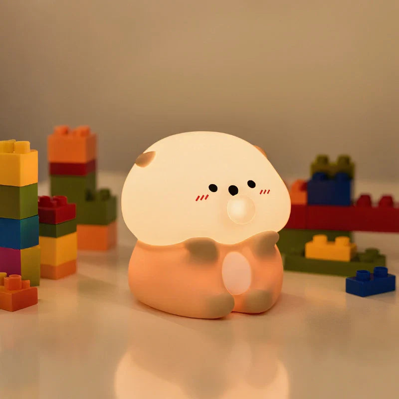 Silicone Animal Night Light – Touch-Controlled LED Bedside Lamp for Children and Teens