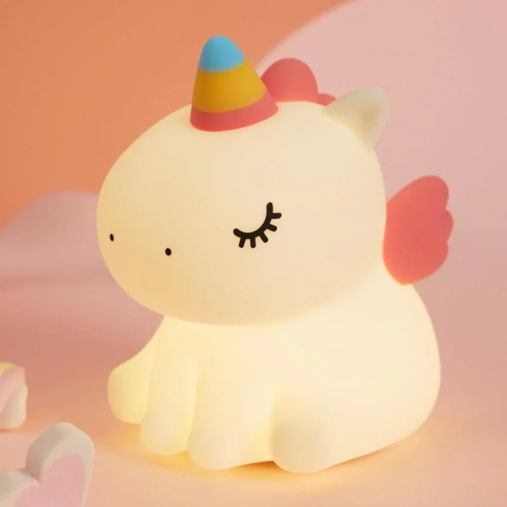 Silicone Animal Night Light – Touch-Controlled LED Bedside Lamp for Children and Teens