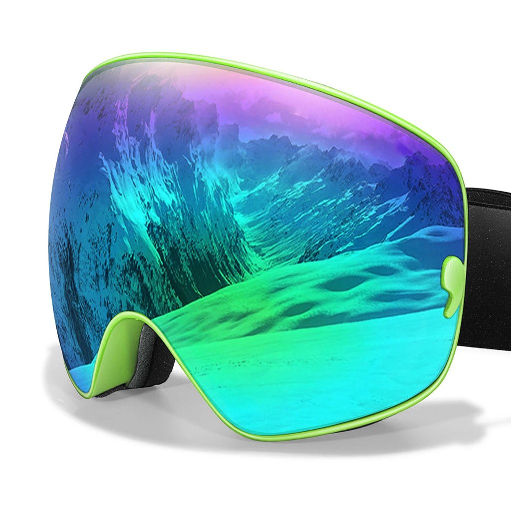 Ski Goggles with Anti-Fog Coating, UV400 Protection and Night Vision Lenses