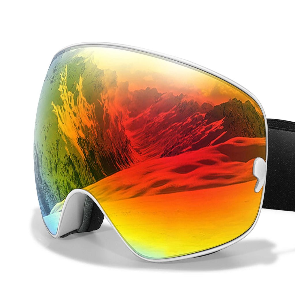 Ski Goggles with Anti-Fog Coating, UV400 Protection and Night Vision Lenses