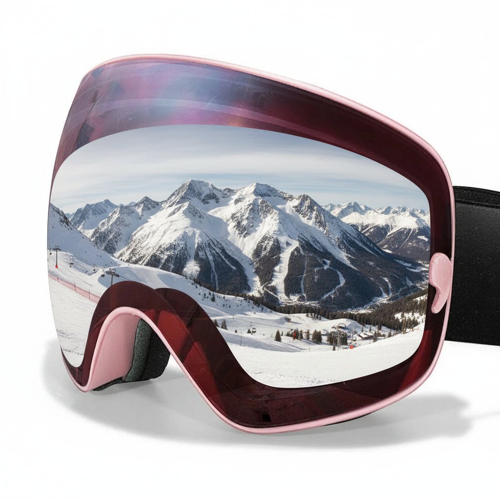 Ski Goggles with Anti-Fog Coating, UV400 Protection and Night Vision Lenses