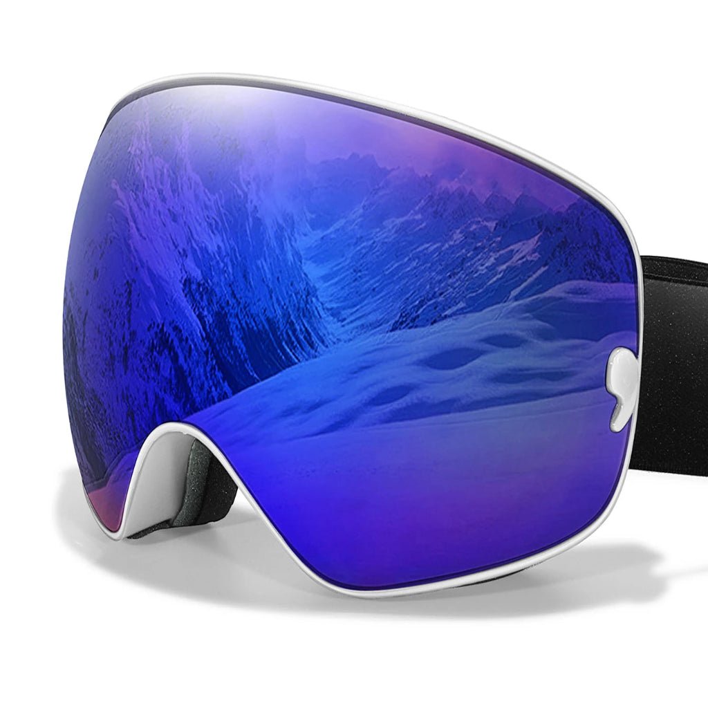 Ski Goggles with Anti-Fog Coating, UV400 Protection and Night Vision Lenses