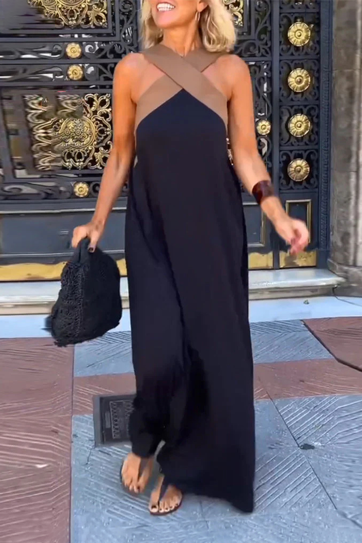 Sleeveless Crisscross Halter Dress