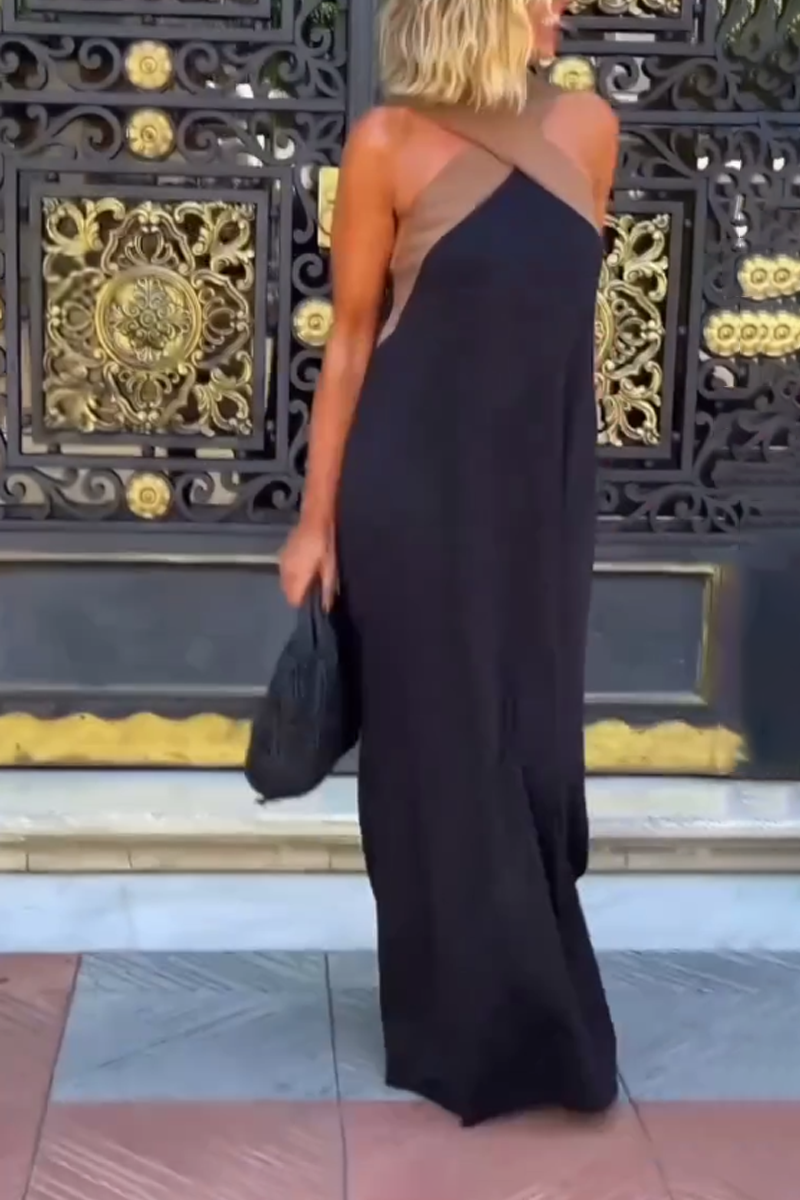 Sleeveless Crisscross Halter Dress