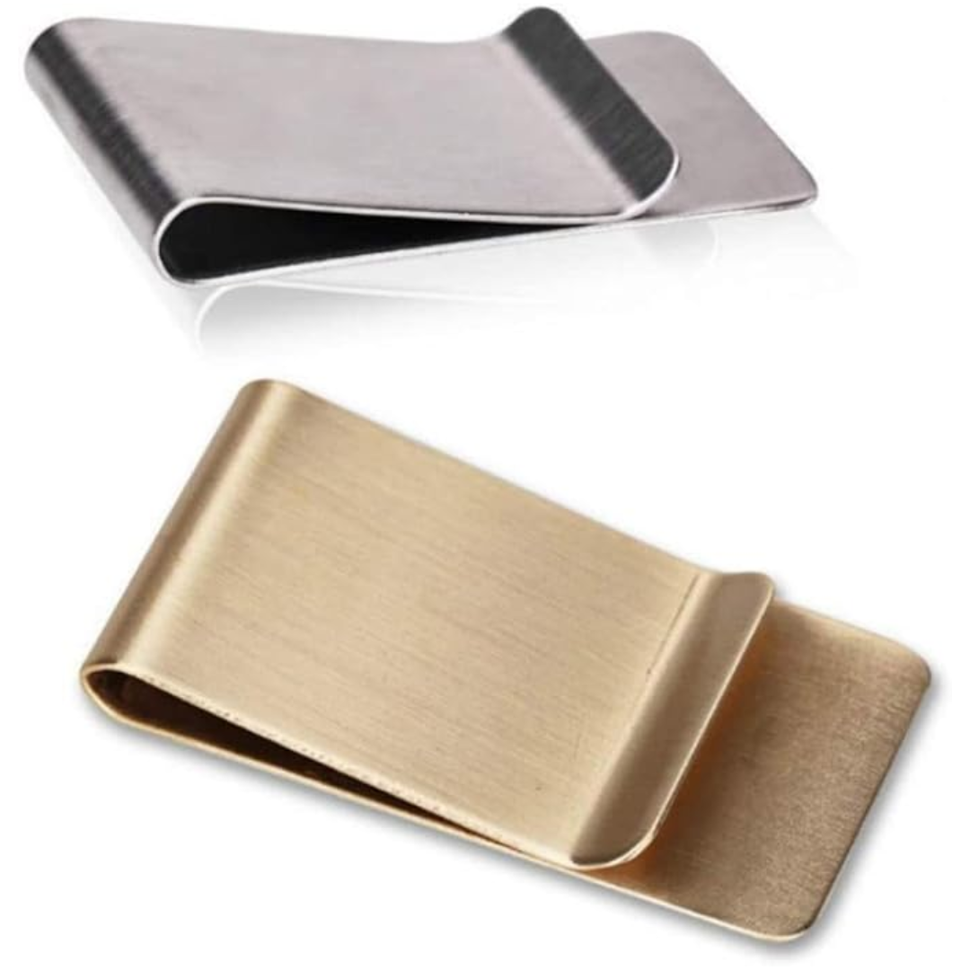 Slim Stainless Steel Card Holder and Money Clip - Pack of 2
