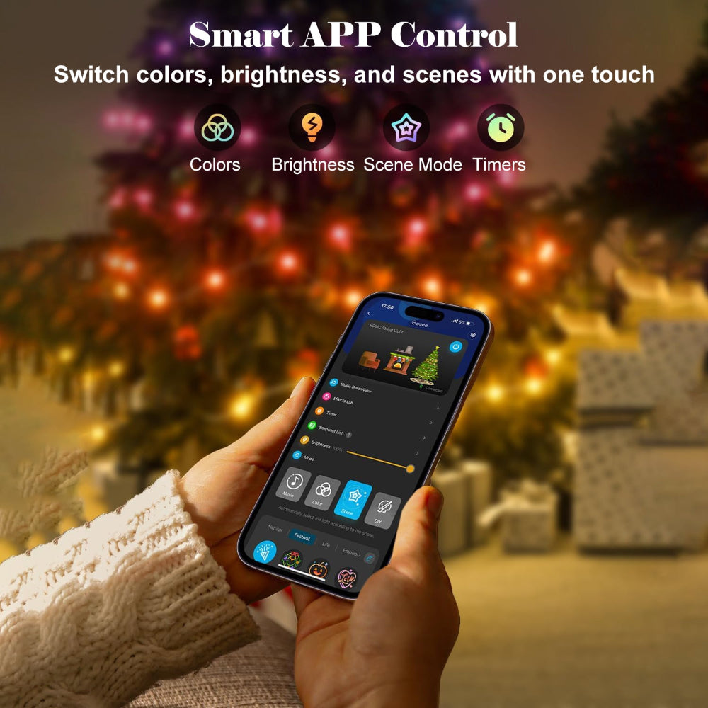 Smart Controlled Outdoor LED Christmas Tree Lights - Outdoor Christmas Decoration