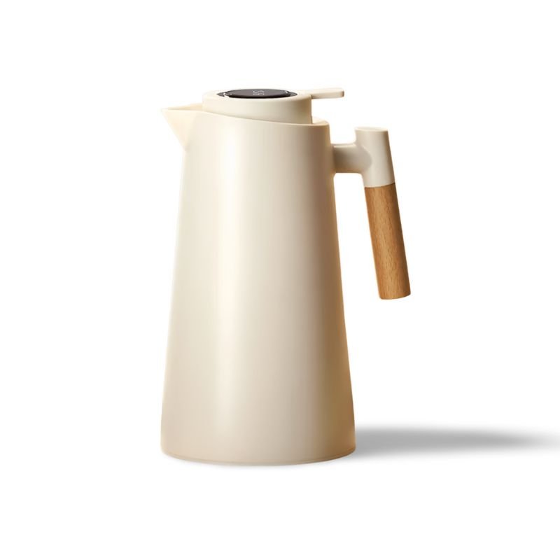 Smart Insulated Thermal Jug with Digital Temperature Display & Wooden Handle