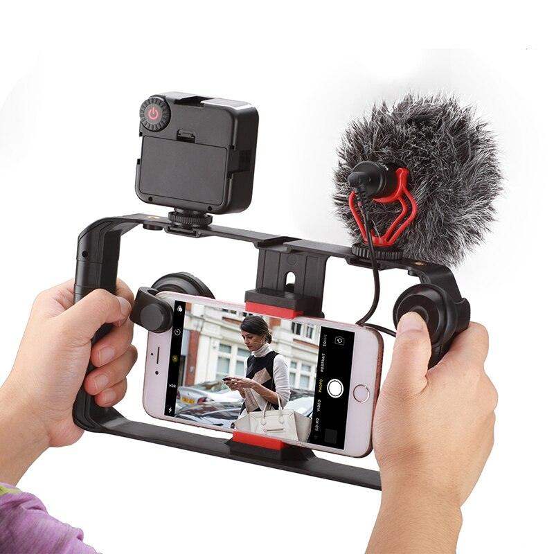 Smartphone Video Rig Stabilizer with Light – Smooth Filming & Lighting for Mobile Recording