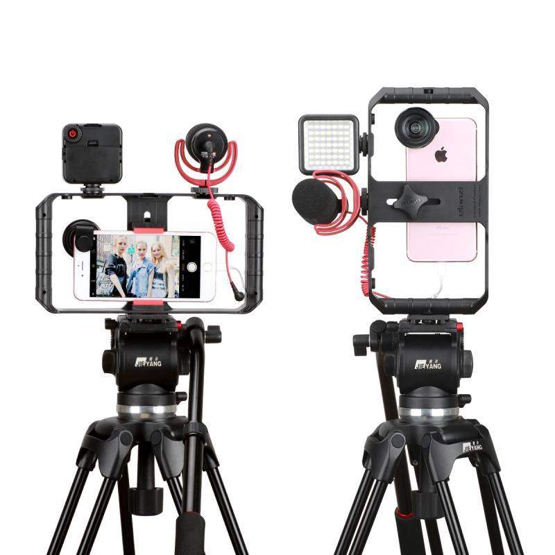 Smartphone Video Rig Stabilizer with Light – Smooth Filming & Lighting for Mobile Recording