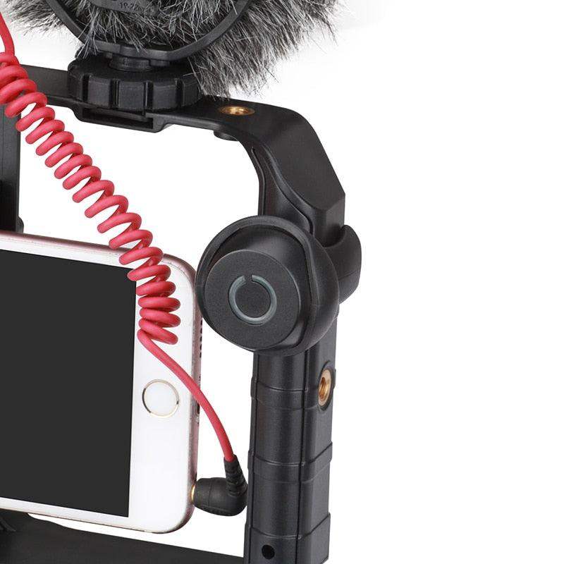 Smartphone Video Rig Stabilizer with Light – Smooth Filming & Lighting for Mobile Recording