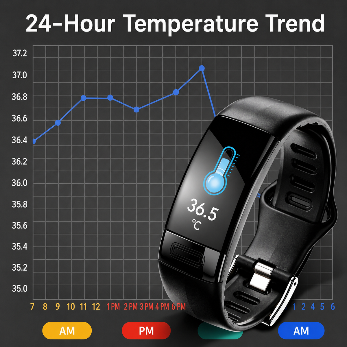 Smartwatch with Health Tracking, ECG, Blood Pressure and Sleep Tracking