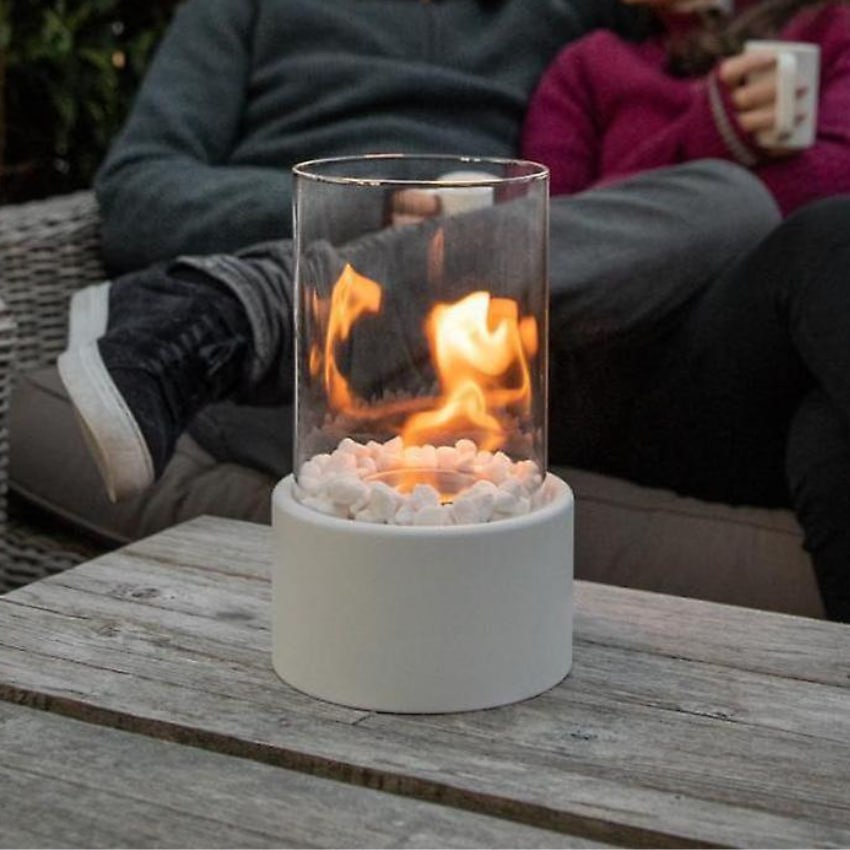 Smokeless Glass Bioethanol Fireplace – Portable Tabletop Fireplace for Indoor and Outdoor Use