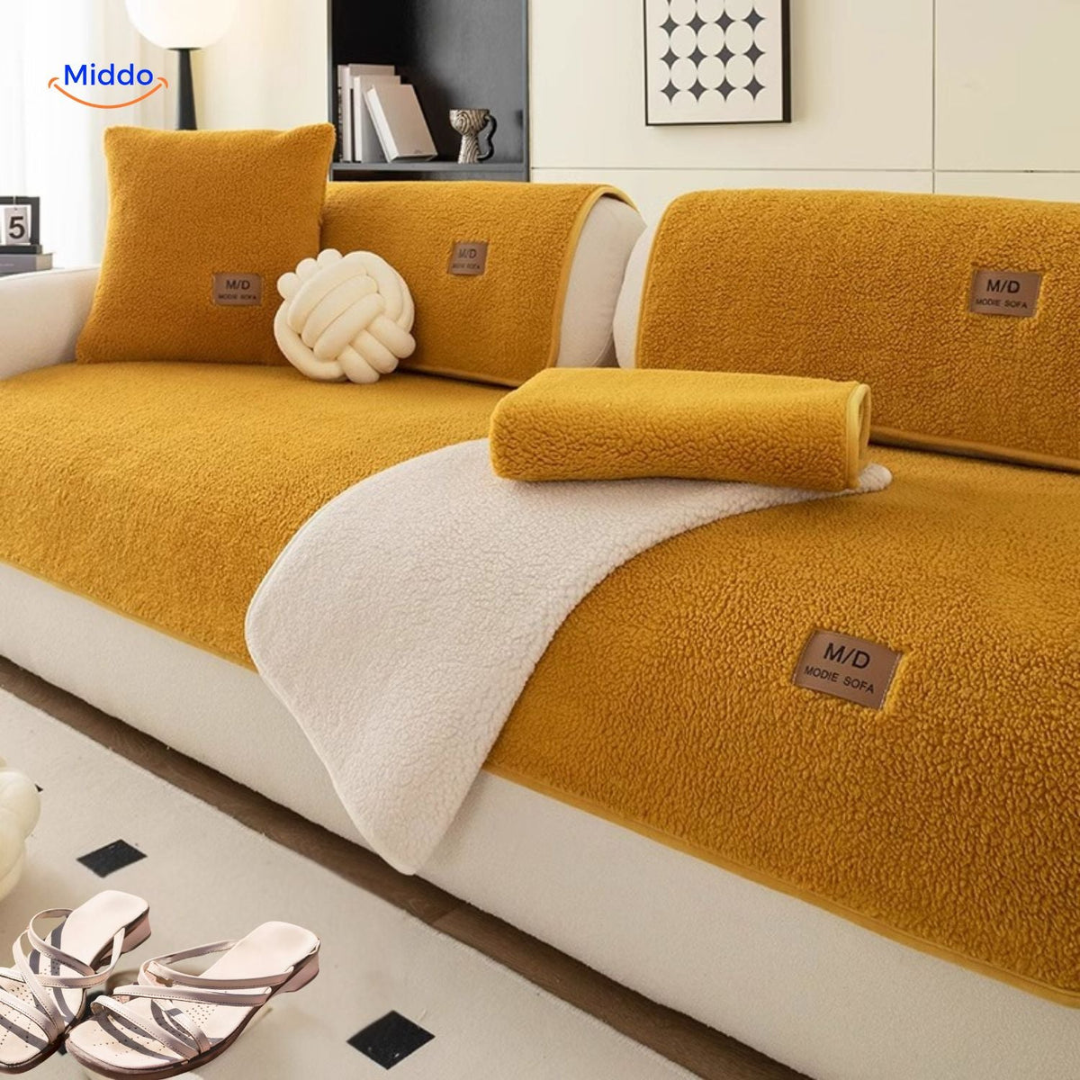 Sofa Cover | Soft Sheepskin Design for Warmth and Elegance!