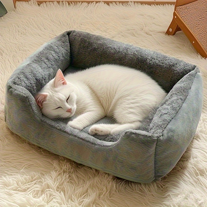 Soft Cat and Dog Bed for Small Pets with Comfortable Plush Border