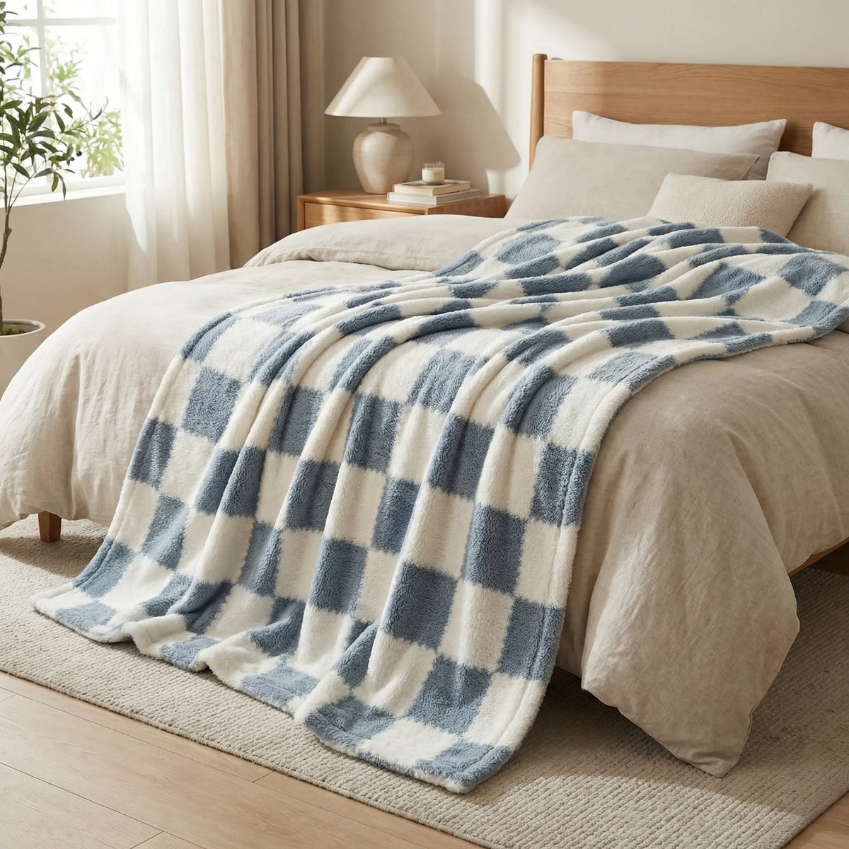 Soft Plaid Fleece Blanket for the Sofa