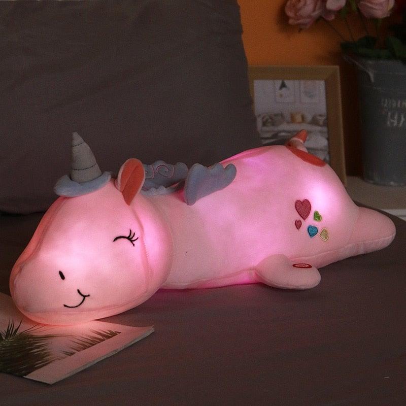 Soft Plush Unicorn Toy with Light-Up Feature – Safe Velvety Material for Kids