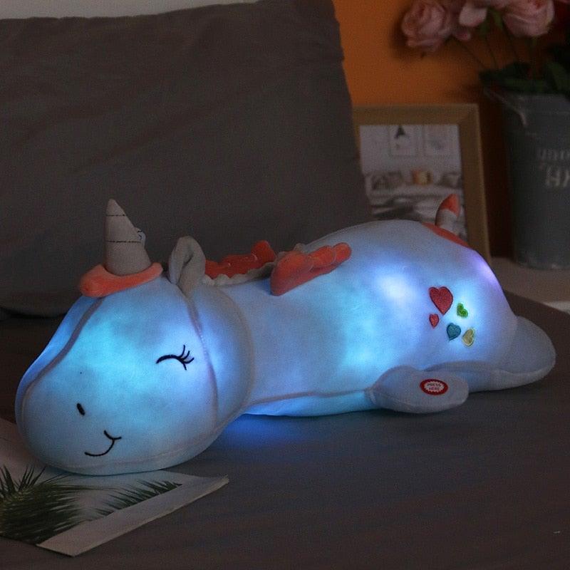Soft Plush Unicorn Toy with Light-Up Feature – Safe Velvety Material for Kids