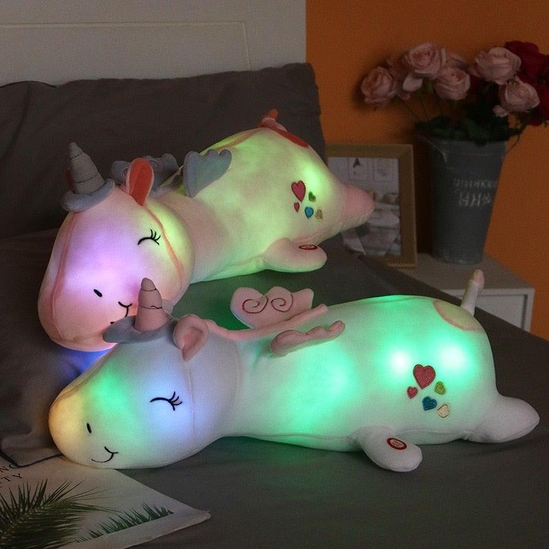 Soft Plush Unicorn Toy with Light-Up Feature – Safe Velvety Material for Kids