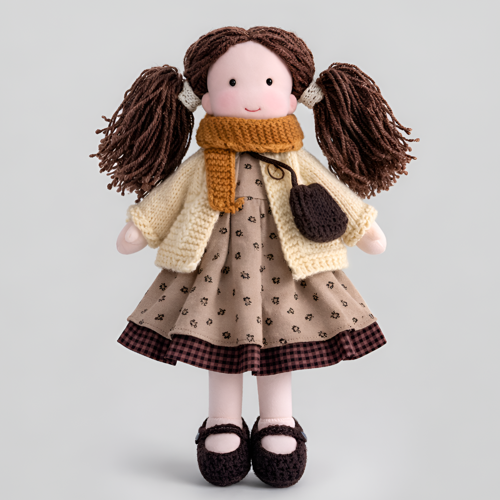 Soft Waldorf-Style Cuddle Doll with Soft Knit Cardigan