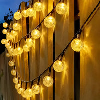 Solar Crackle Glass Garden String Lights