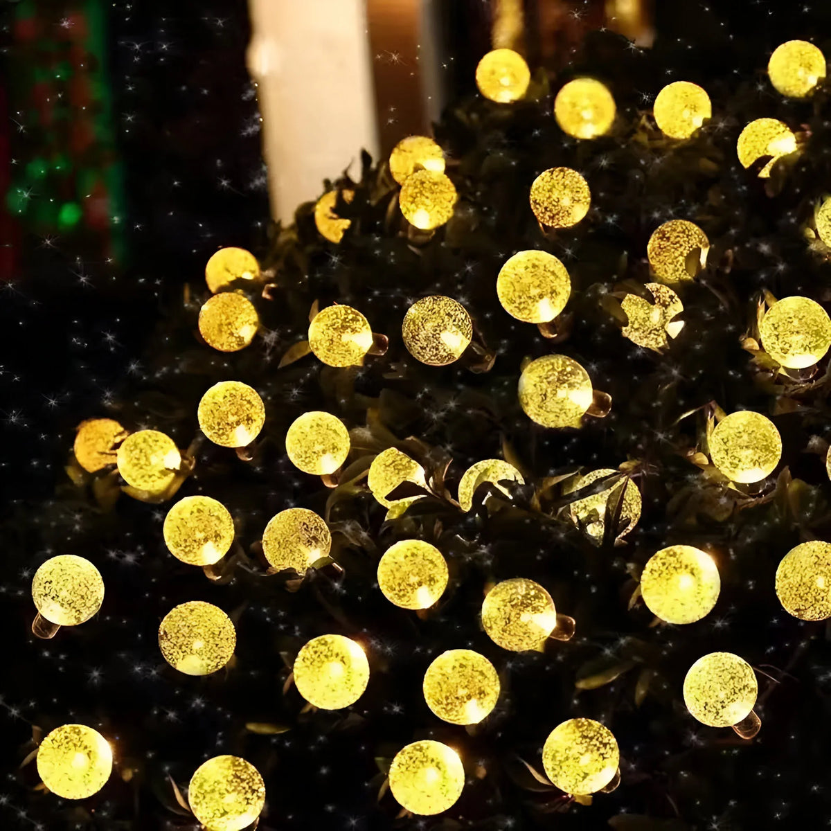 Solar Crackle Glass Garden String Lights