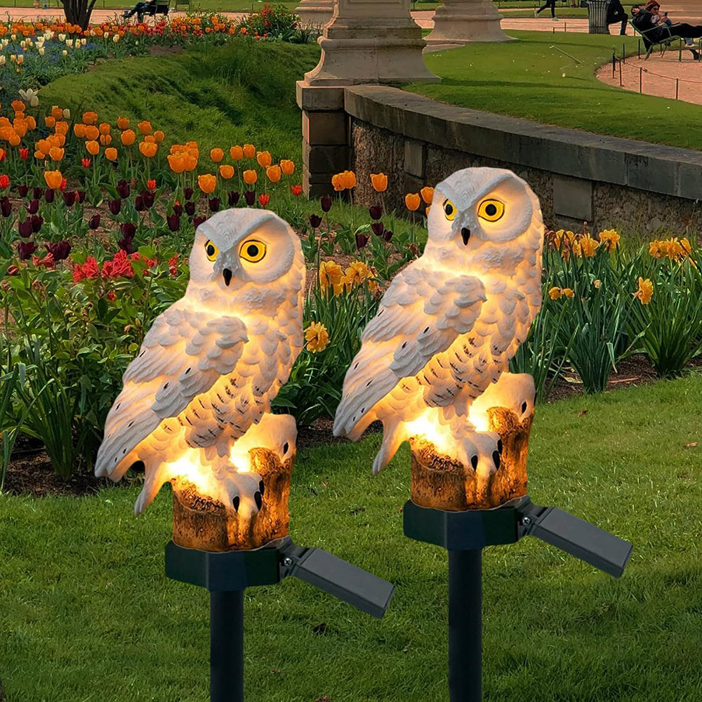 Solar LED Owl Garden Light, IP65 Waterproof, Warm White Light Decoration