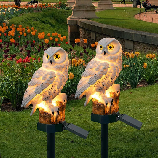 Solar LED Owl Garden Light, IP65 Waterproof, Warm White Light Decoration