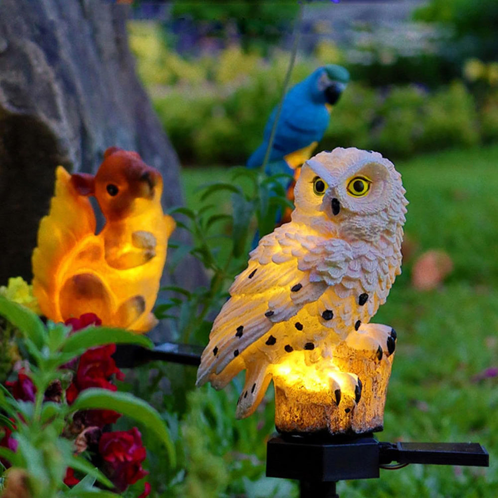 Solar LED Owl Garden Light, IP65 Waterproof, Warm White Light Decoration