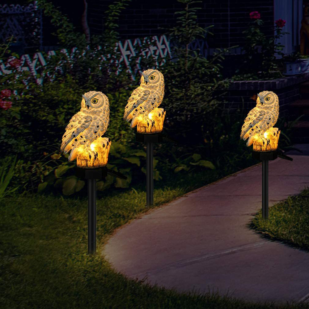 Solar LED Owl Garden Light, IP65 Waterproof, Warm White Light Decoration