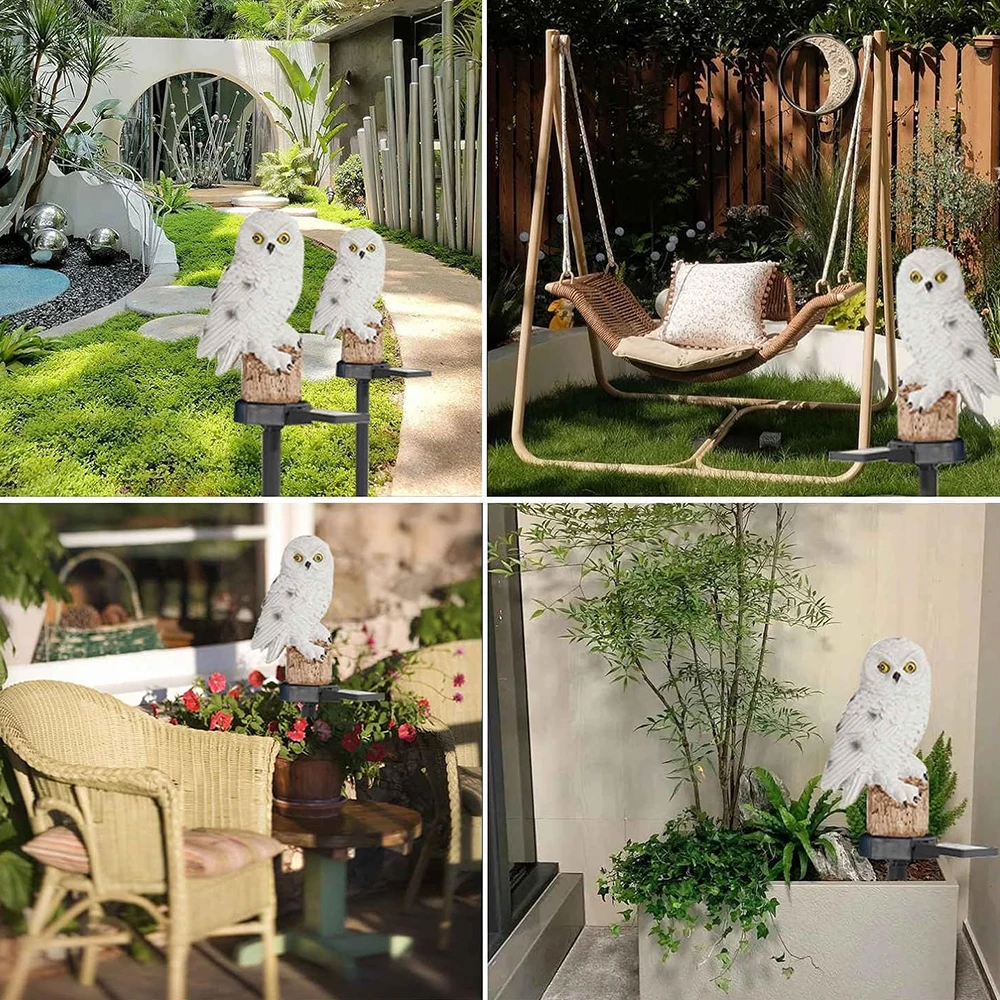 Solar LED Owl Garden Light, IP65 Waterproof, Warm White Light Decoration