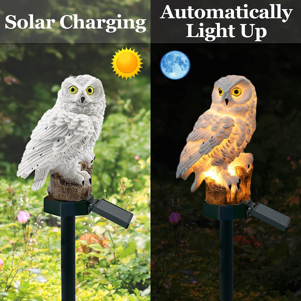 Solar LED Owl Garden Light, IP65 Waterproof, Warm White Light Decoration
