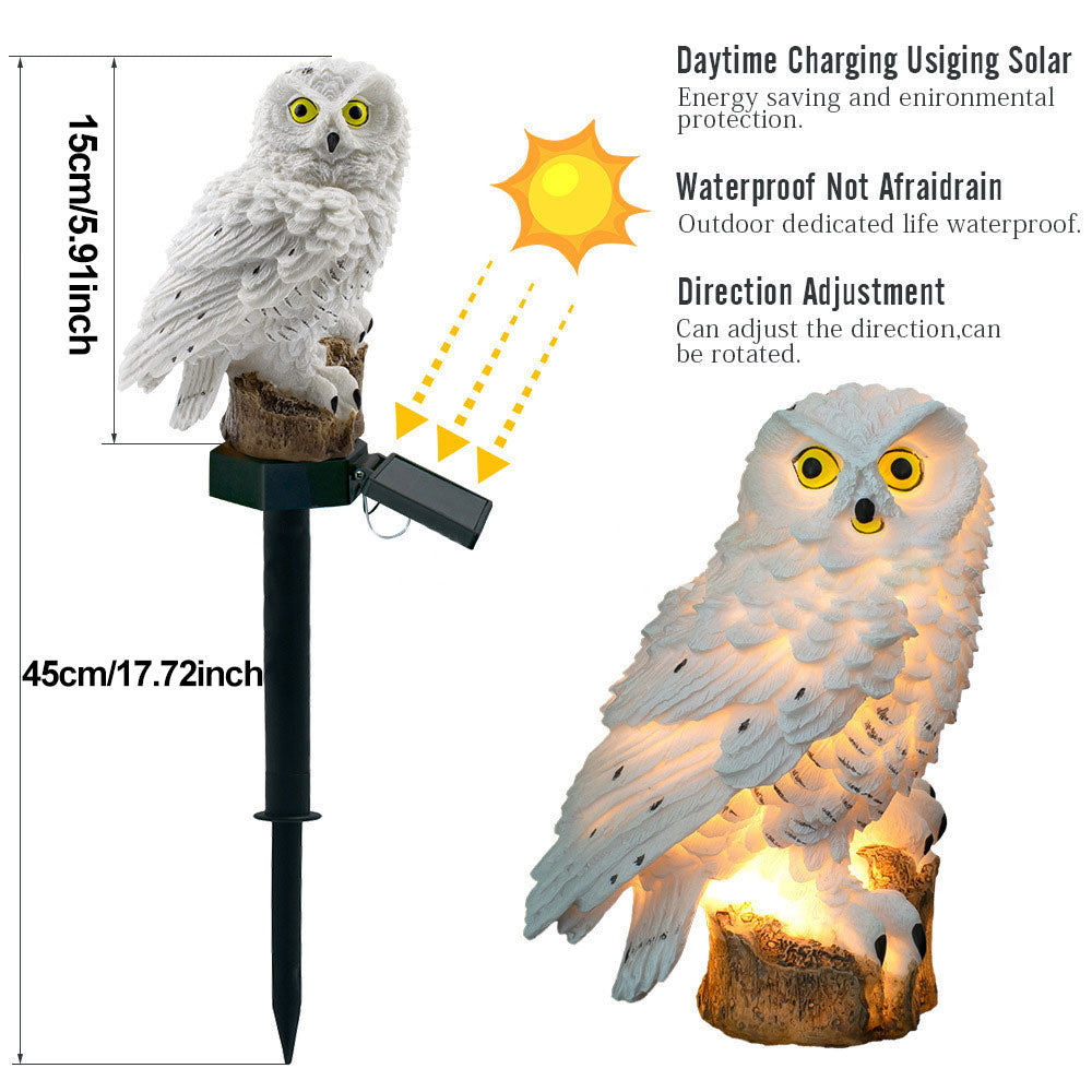 Solar LED Owl Garden Light, IP65 Waterproof, Warm White Light Decoration